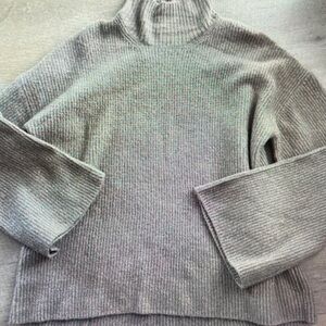 French Connection Gray Ribbed Turtleneck Sweater